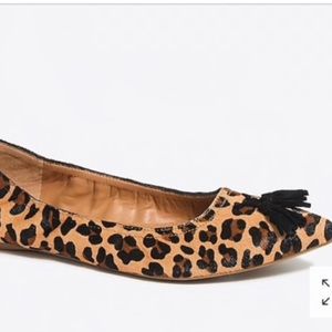 JCrew Factory calf hair tassel flats Sz 6.5